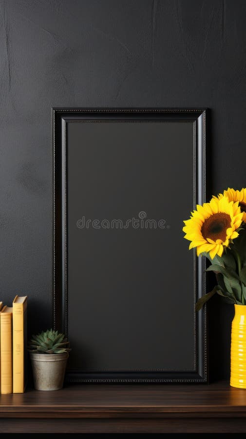 Vertical Ornate Frame Mockup on 8x10 Inch stock illustration.