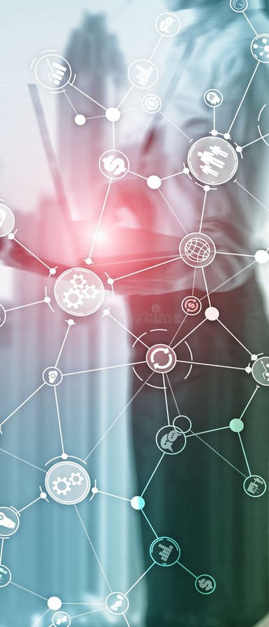 Vertical Panorama Banner. Business process structure industrial workflow diagram automation innovation concept on. Virtual screen mixed media stock images Vertical Panorama Banner. Business process structure industrial workflow diagram automation innovation concept on. Virtual screen mixed media stock images