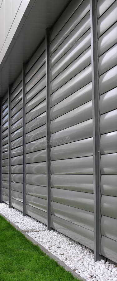 Closed metallic window shutter at the office building royalty free stock photos