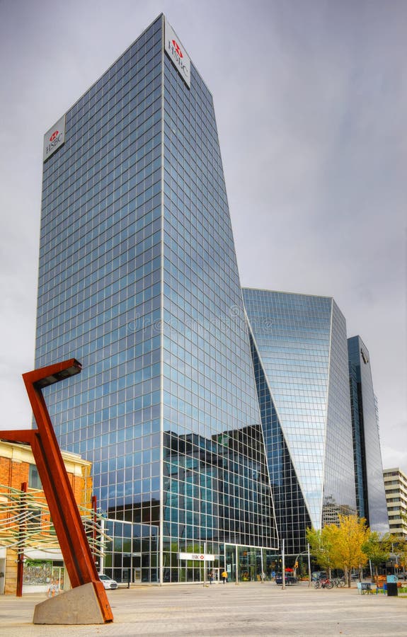Vertical of the Regina, Canada City Center Editorial Stock Photo