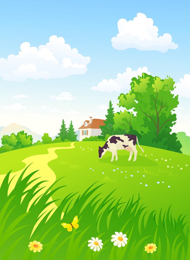 Vertical rural scene royalty free illustration Vertical rural scene royalty free illustration