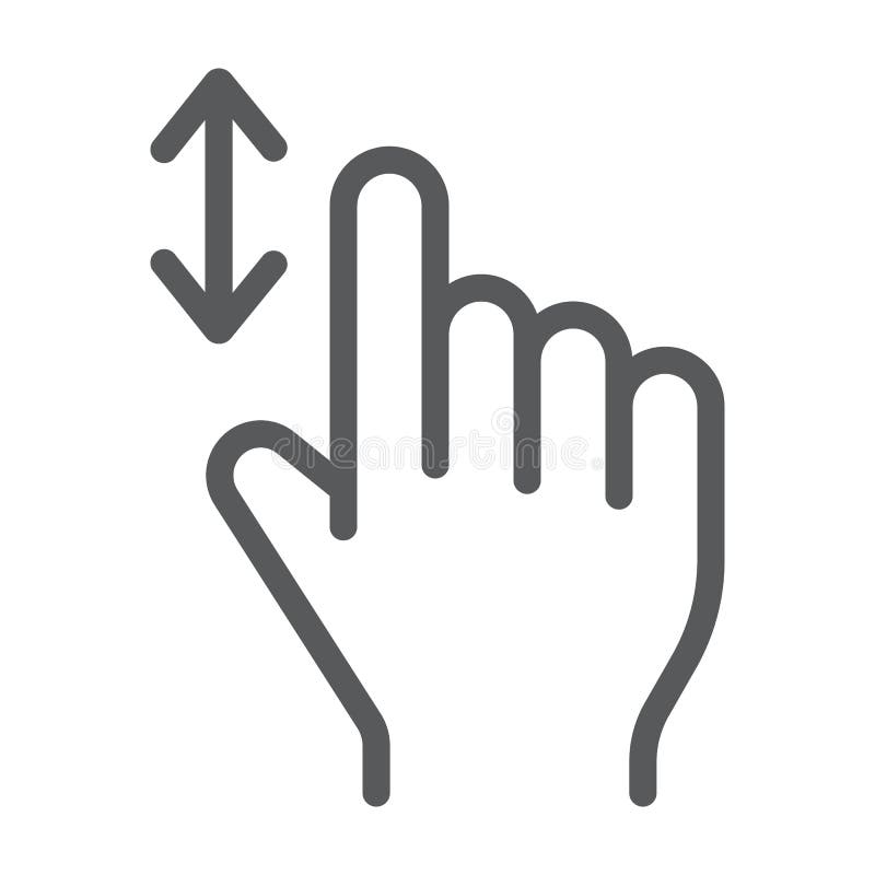 Vertical scroll line icon, finger and gesture, hand sign, vector graphics, a linear pattern on a white background. royalty free illustration Vertical scroll line icon, finger and gesture, hand sign, vector graphics, a linear pattern on a white background. royalty free illustration