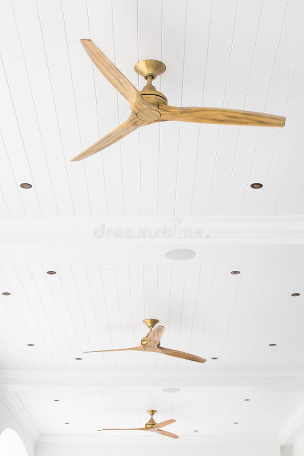Vertical Shot of Beautiful Wooden Ceiling Fans Stock Image Image of