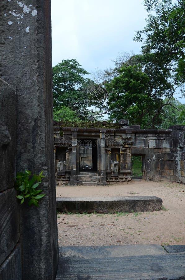 Vertical shot of The Hindu Temple God Shiva Devalaya Polonnaruwa Sri Lanka