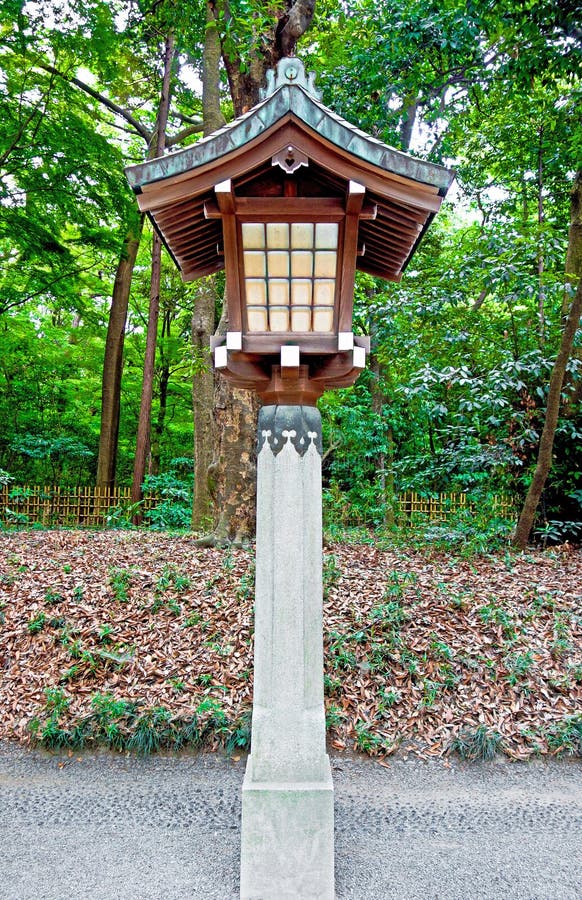 Vertical Shot of Japanese Wood Lantern Stock Image - Image of park ...