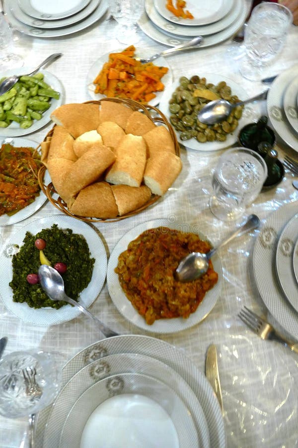 Vertical Shot of Meze Appetizers at a Highend Restaurant in Rabat