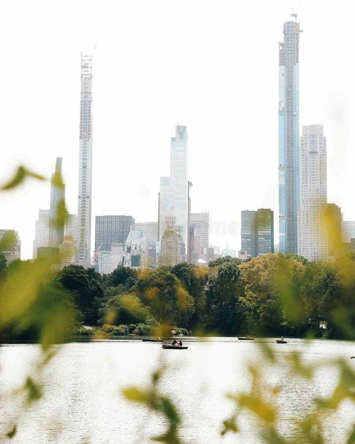 Vertical shot of the New York City skyline in the US stock photos