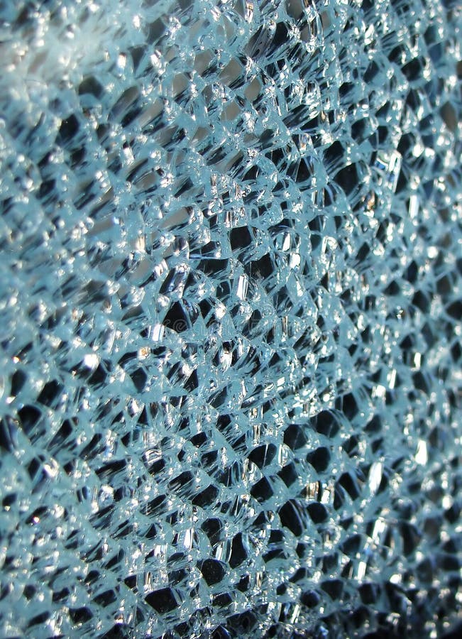 Vertical smashed glass high contrast stock photo