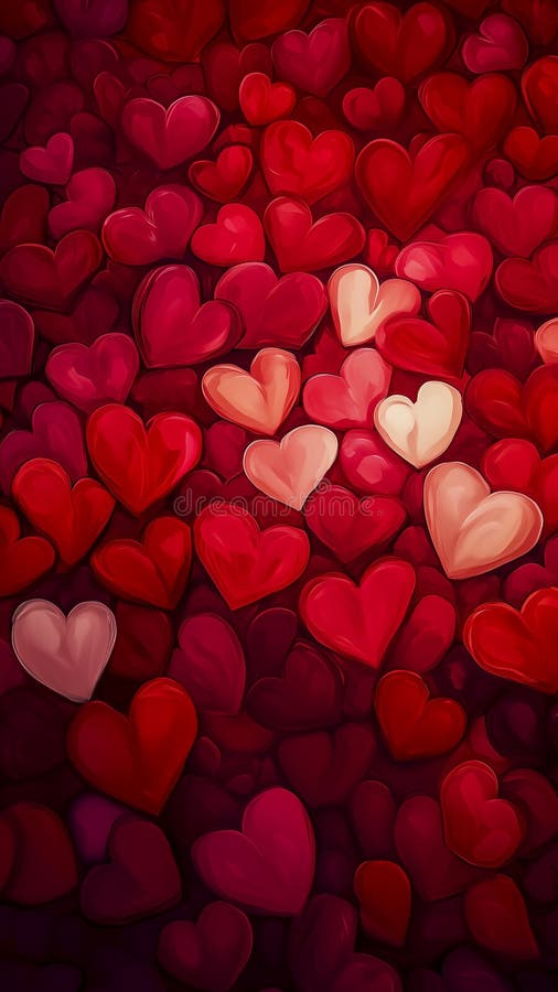 Vertical soft rose background with hearts for romantic designs, AI generratedd royalty free illustration