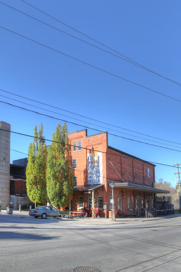 Vertical of St Jacobs Mill in St Jacobs, Ontario, Canada Editorial