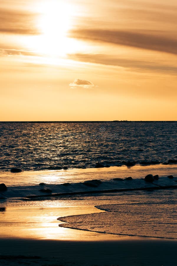 Vertical View of Golden Sunset Stock Photo Image of vertical