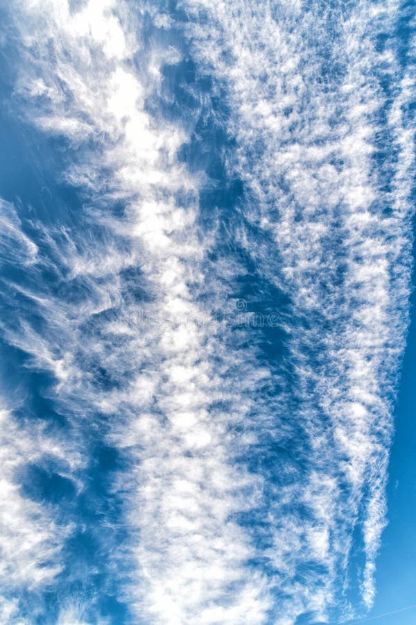 Vertical View of Stray of Clouds in the Blue Sky Stock Photo - Image of ...