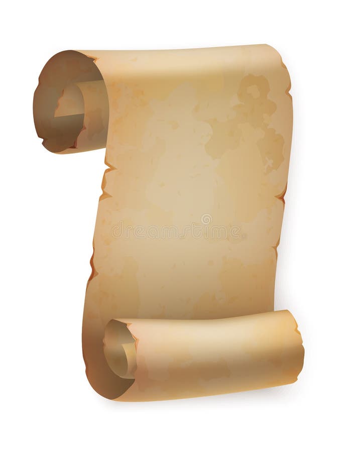 Old Rolled Blank Parchment Paper Roll On White Stock Photo, Picture and  Royalty Free Image. Image 147022395.