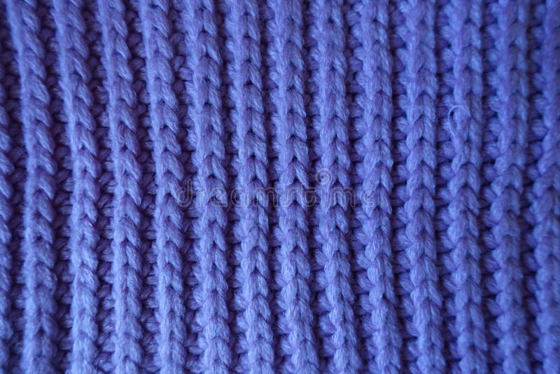 Vertical Wales of Handmade Violet Rib Knit Fabric Stock Image Image
