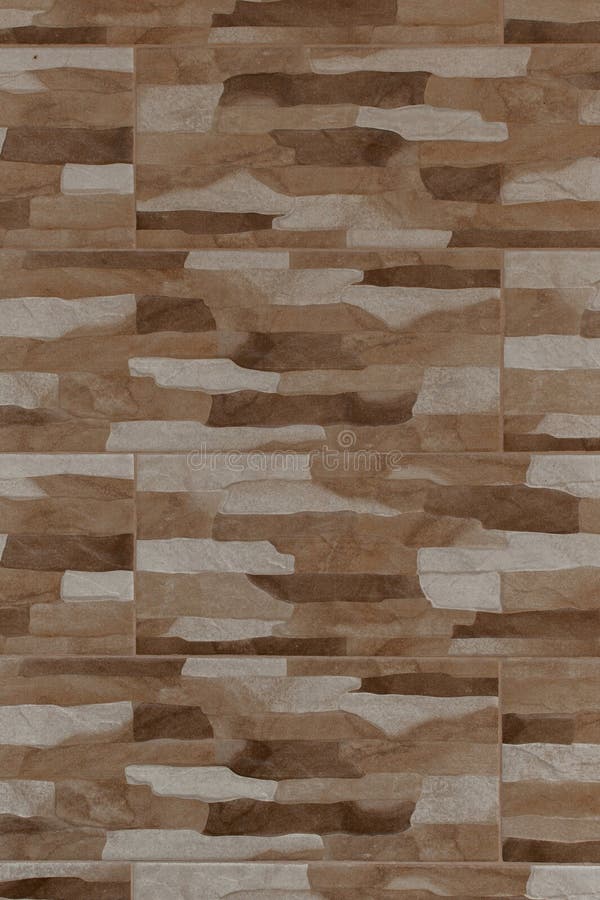 Vertical Wall Texture Stone Brown Tile Abstract Pattern Background stock images