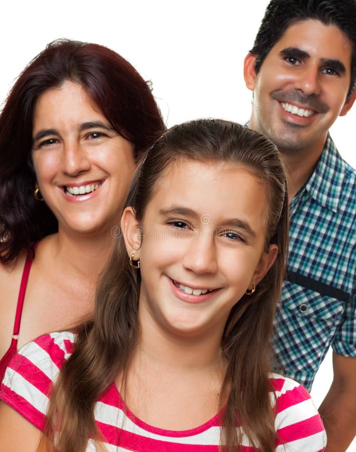Verticale d'une famille hispanique heureuse photo libre de droits Verticale d'une famille hispanique heureuse photo libre de droits