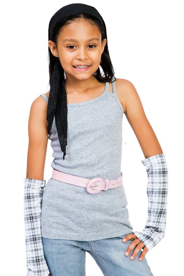 Verticale D'une Position De Fille Photo stock Image du main, mignon