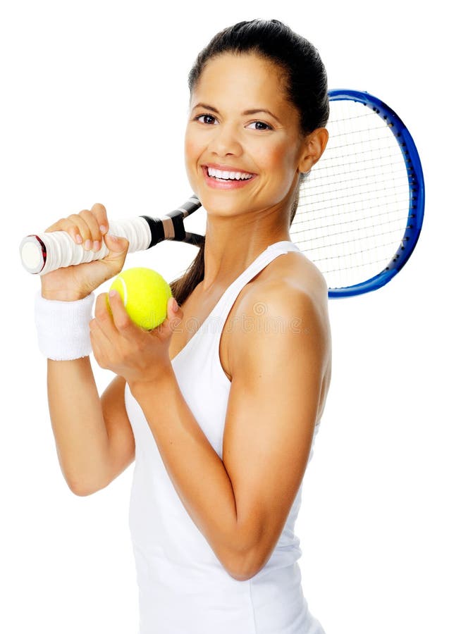 Verticale heureuse de tennis photographie stock Verticale heureuse de tennis photographie stock