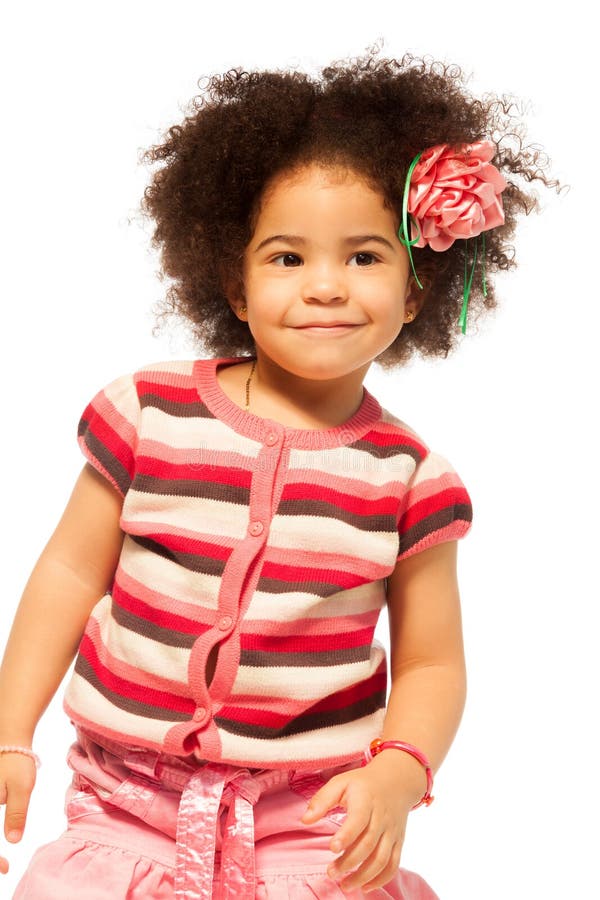 Verticale noire de petite fille photos libres de droits Verticale noire de petite fille photos libres de droits