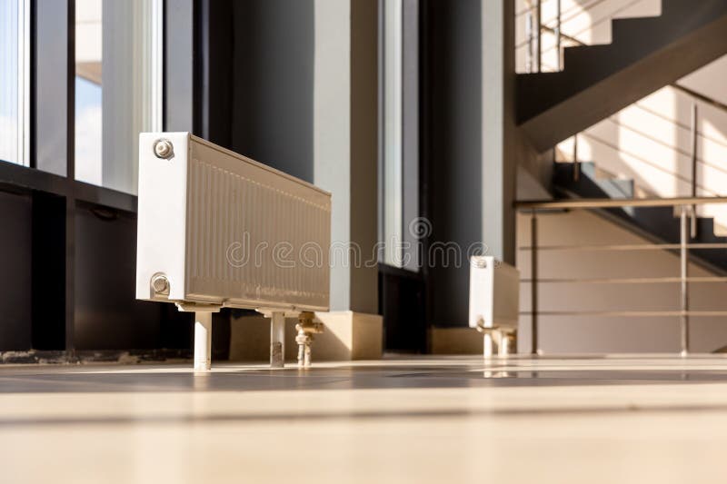 Vertically Installed Central Heating Radiator Stock Photo Image of