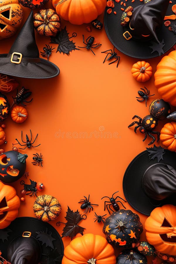 Vertikal-Rahmen mit bunten Blättern Buchse oder Laternenspinne Spinnen Thanksgiving Erntetag stockbild