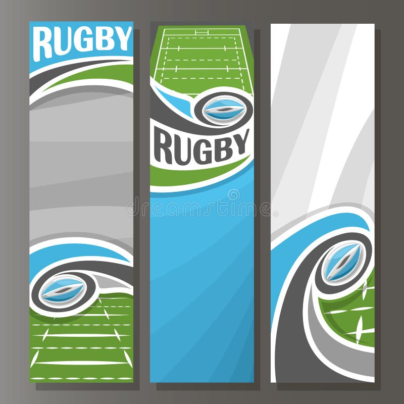 Vertikala baner för vektor för rugby royaltyfri illustrationer Vertikala baner för vektor för rugby royaltyfri illustrationer