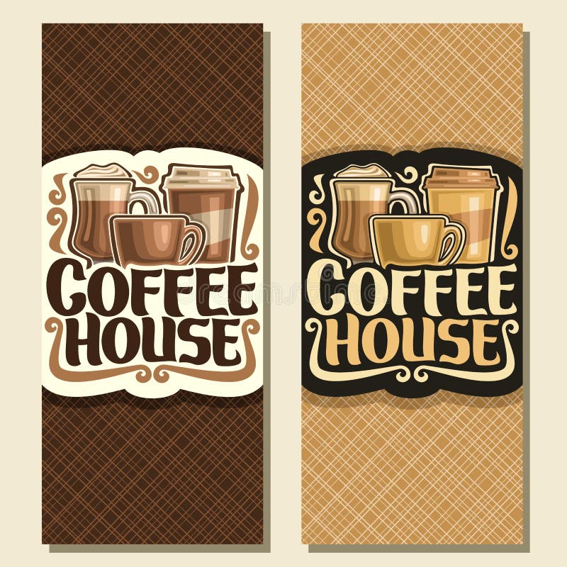 Vertikala baner för vektor för kaffehus stock illustrationer