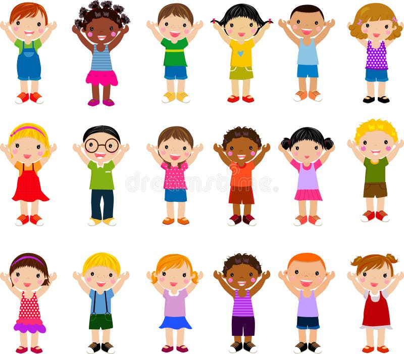 Vertikale Gruppe Kinder stock abbildung Vertikale Gruppe Kinder stock abbildung