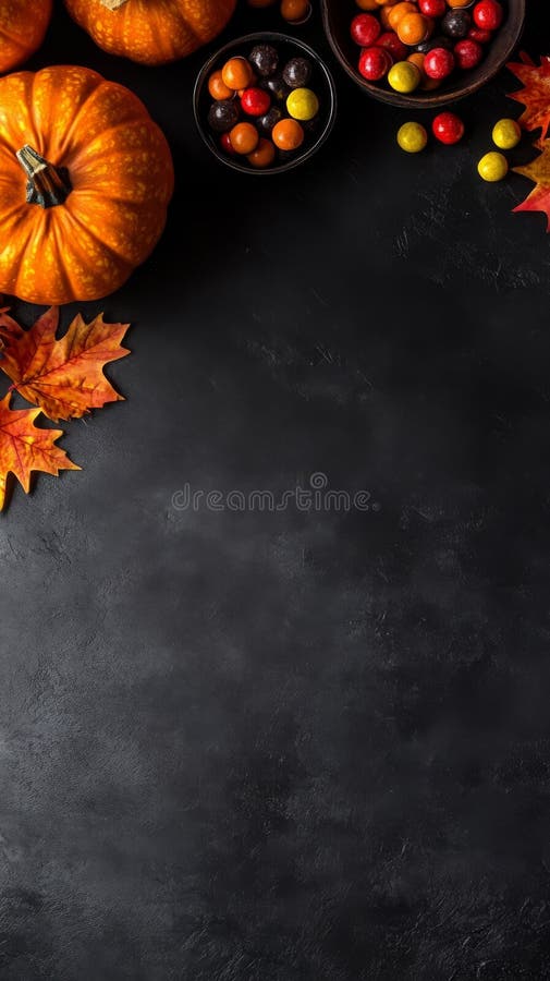 Vertikales Halloween mit Kürbis Pipistrelli und Platz für Ihre Hände lizenzfreie stockfotos