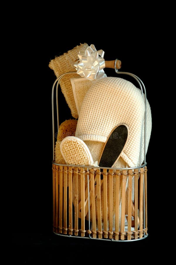 Basket filled with various sponges and tension relief objects. Basket filled with various sponges and tension relief objects