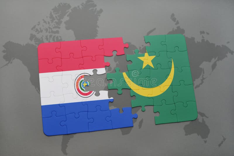 verwirren Sie mit der Staatsflagge von Paraguay und von Mauretanien auf einer Weltkarte lizenzfreie abbildung verwirren Sie mit der Staatsflagge von Paraguay und von Mauretanien auf einer Weltkarte lizenzfreie abbildung