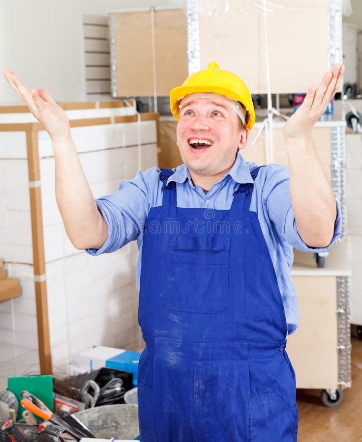 Verwirrter Bauunternehmer lizenzfreies stockbild