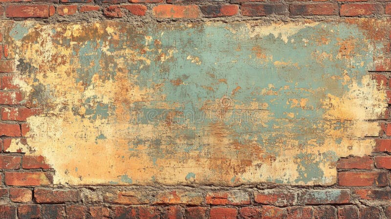 Verwitterte Ziegelwand mit Peeling Paint Texture stock abbildung