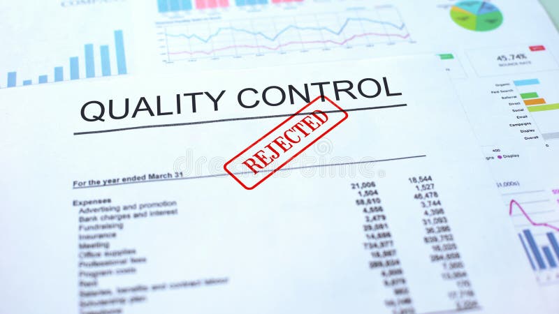 Quality control rejected, seal stamped on official document, business project, stock photo. Quality control rejected, seal stamped on official document, business project, stock photo