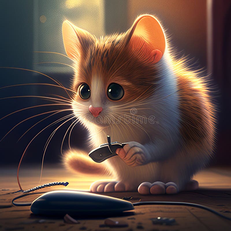 Very adorable cat 3d images royalty free illustration