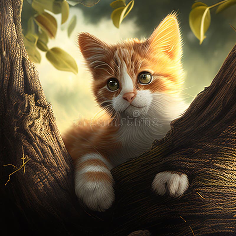 Very adorable cat 3d images vector illustration
