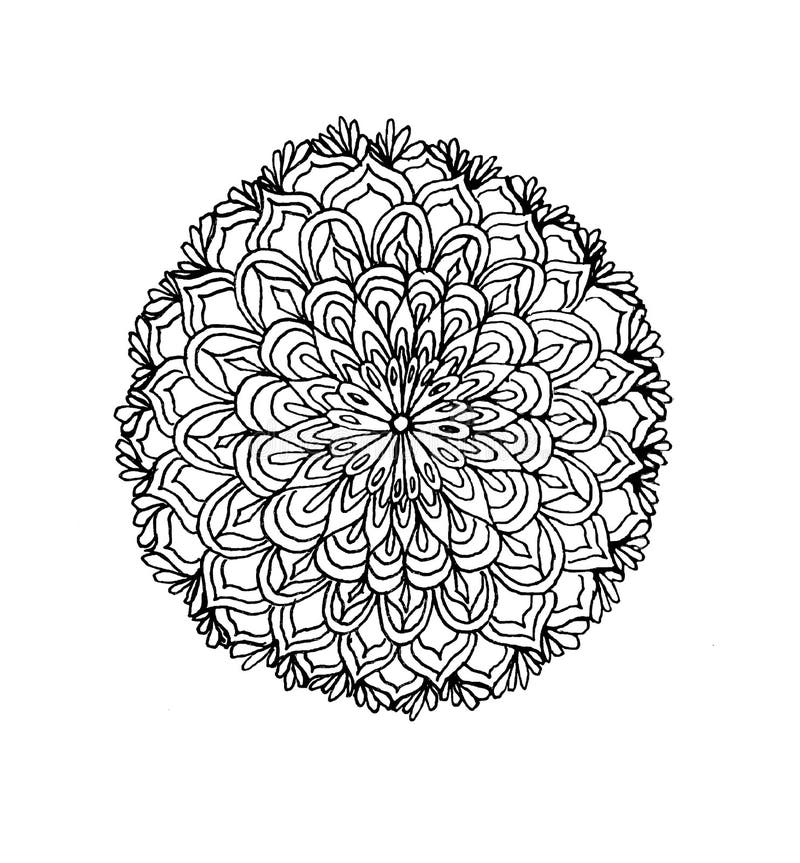 Very beautiful and multi element flower very beautiful and multi element flower technique mandala doodling linear art material illustration stock