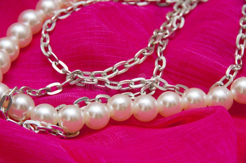 Very Beautiful Silver Pearl Necklace Stock Photo Image of bigotries