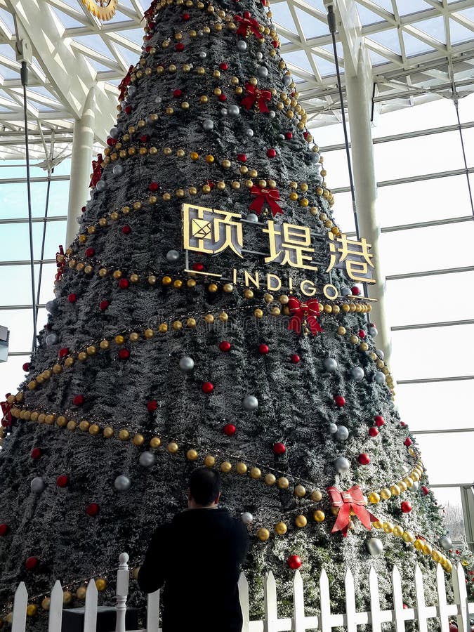 Very Big Christmas Tree in Beijing Shopping Mall, INDIGO Editorial