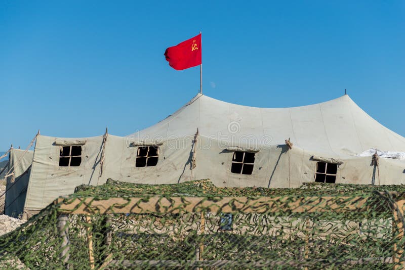 Premium Photo  Very big military tent in the field for placement of  personnel on military range