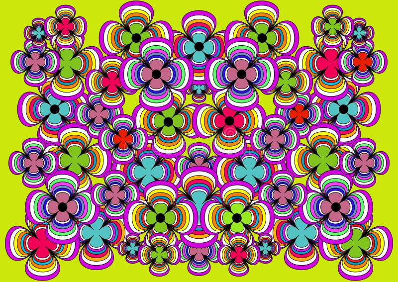 The very bright and joyful background of colorful flowers stock illustration