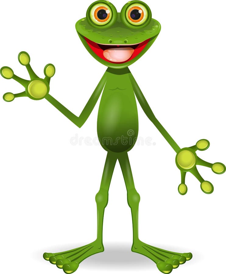 Very cheerful frog stock illustration