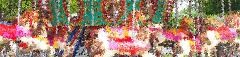 A colorful abstract of a carousel merry-go-round background or backdrop vector illustration