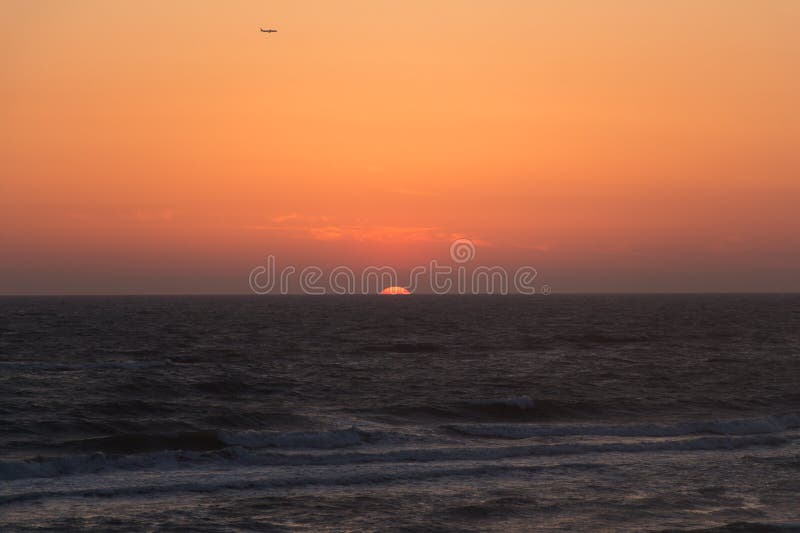 Twilight before the sun sets over Tyrrhenian sea. Amazing sunset royalty free stock photos Twilight before the sun sets over Tyrrhenian sea. Amazing sunset royalty free stock photos