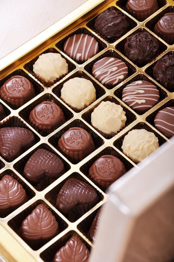 Very Delicious Chocolate Candies in a Box Stock Photo Image of