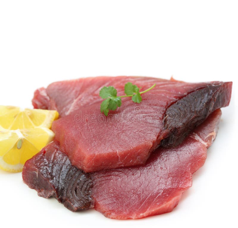 Very fresh tuna steak stock image. Image of lemon, portion 29885557