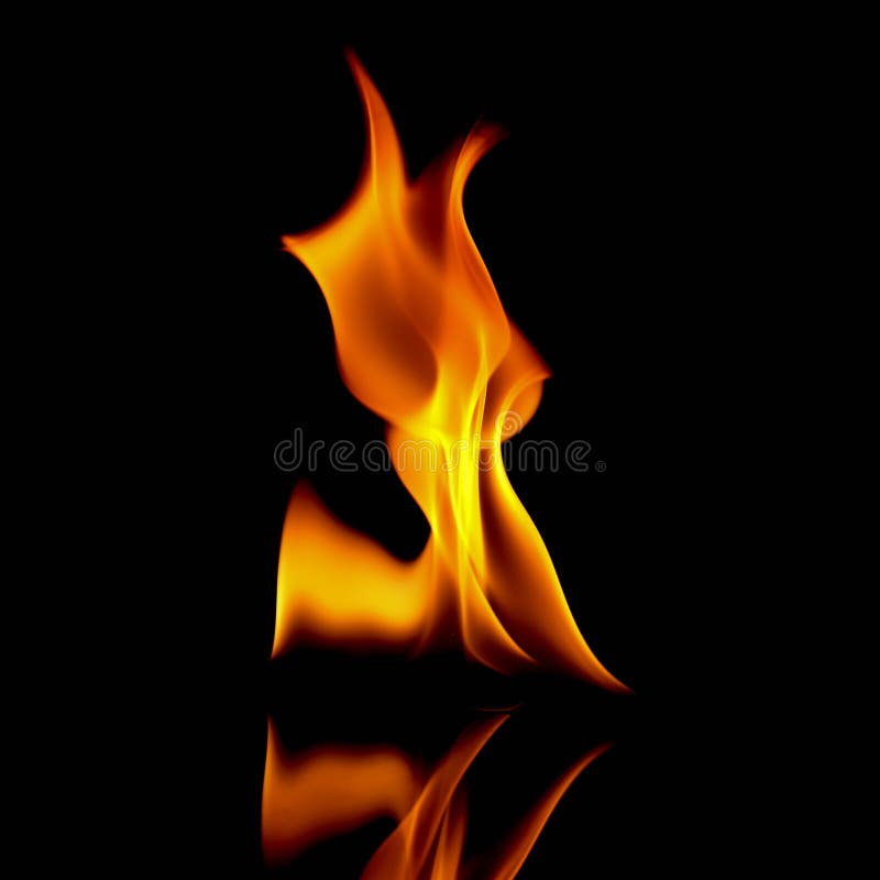 Fire Abstract Background. Fire on the Black Background Stock Photo