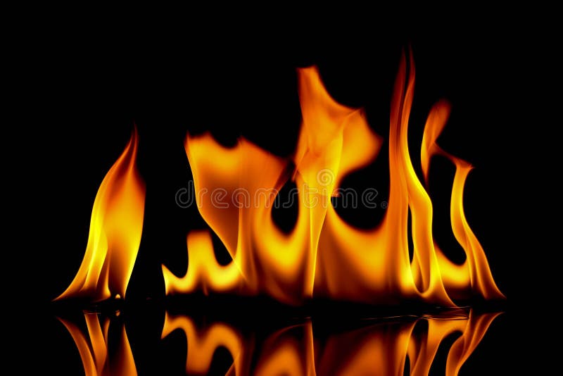 Fire Abstract Background. Fire on the Black Background Stock Photo