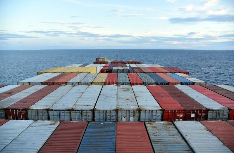 Very Large Container Ship Sailing through the Ocean. Stock Image Image of export, travel