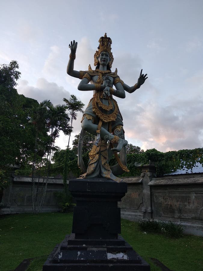 A Very Large and Majestic Statue of Goddess Saraswati Stock Image